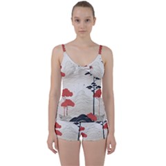 Japanese Nature Spring Garden Tie Front Two Piece Tankini