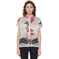 Japanese Nature Spring Garden Short Sleeve Pocket Shirt by Ndabl3x