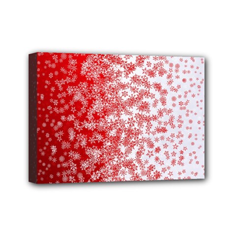 Christmas New Year Snowflake Deer Mini Canvas 7  X 5  (stretched) by Ndabl3x