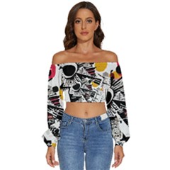 You Wanna Know The Real Me? Long Sleeve Crinkled Weave Crop Top