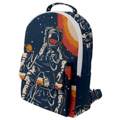 Vintage Retro Space Posters Astronaut Flap Pocket Backpack (small)