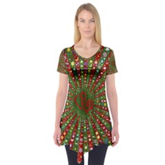 Emoji Hearts Valentine Universe Short Sleeve Tunic 