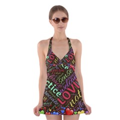 Loving Practice Agape Heart Halter Dress Swimsuit 