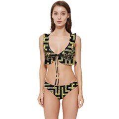 Mindset Stimulus Response Emotion Low Cut Ruffle Edge Bikini Set by Paksenen