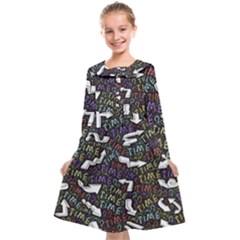 Mental Emojis Emoticons Icons Kids  Midi Sailor Dress by Paksenen