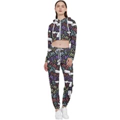 Time Nonlinear Curved Undirected Cropped Zip Up Lounge Set by Paksenen