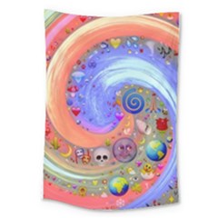 Swirl Vortex Emoji Cyclone Motion Large Tapestry by Paksenen