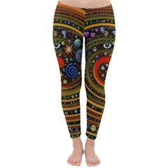 Swirl Vortex Emoji Cyclone Motion Art Classic Winter Leggings by Paksenen