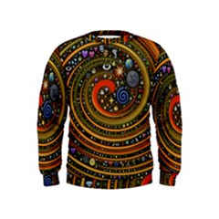 Swirl Vortex Emoji Cyclone Motion Art Kids  Sweatshirt by Paksenen