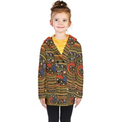 Swirl Vortex Emoji Cyclone Motion Art Kids  Double Breasted Button Coat by Paksenen