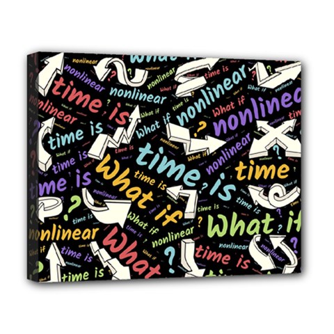 Time Nonlinear Curved Linear Deluxe Canvas 20  X 16  (stretched)