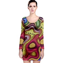 Chaos Unknown Unfamiliar Strange Long Sleeve Bodycon Dress