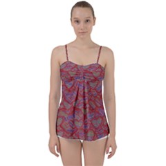 Love Hearts Valentines Connection Babydoll Tankini Top by Paksenen