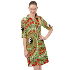 Love Avatars Characters Roles Yin Yang Long Sleeve Mini Shirt Dress by Paksenen