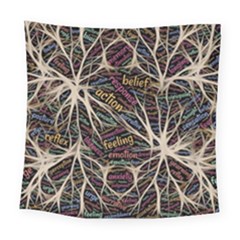 Mental Human Experience Mindset Pattern Square Tapestry (large) by Paksenen
