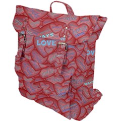Love Hearts Valentine Red Symbol Buckle Up Backpack