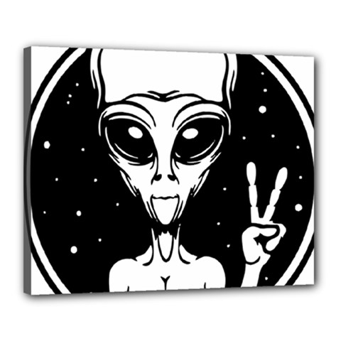 Alien Ufo Canvas 20  X 16  (stretched) by Bedest