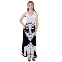 Alien Ufo Sleeveless Velour Maxi Dress