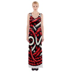 Love Rope Cartoon Thigh Split Maxi Dress