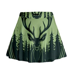 Deer Forest Nature Mini Flare Skirt