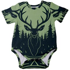 Deer Forest Nature Baby Short Sleeve Bodysuit by Bedest