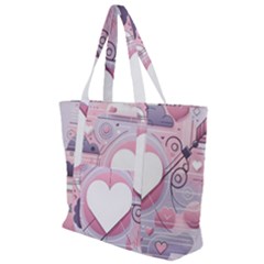 Heart Love Minimalist Design Zip Up Canvas Bag by Bedest
