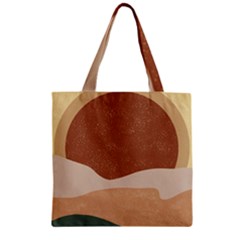 Sunrise Sunset Desert Wall Art Zipper Grocery Tote Bag by Bedest