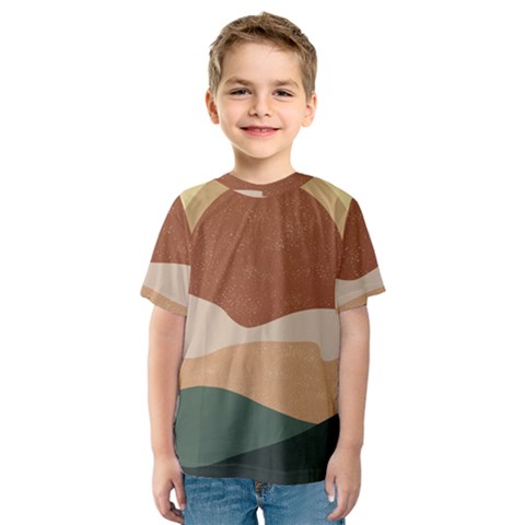 Sunrise Sunset Desert Wall Art Kids  Sport Mesh T-shirt by Bedest