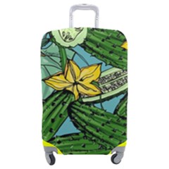 Seamless Pattern With Cucumber Slice Flower Colorful Hand Drawn Background With Vegetables Wallpaper Luggage Cover (medium)