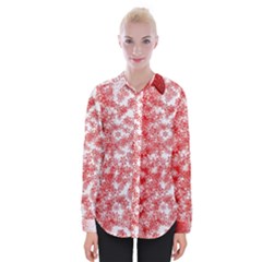 Christmas New Year Snowflake Deer Womens Long Sleeve Shirt