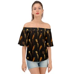 Abstract Art Pattern Warm Colors Off Shoulder Short Sleeve Top by Ndabl3x