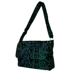 Circuits Circuit Board Green Full Print Messenger Bag (l) by Ndabl3x