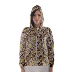 Marble Texture Pattern Seamless Women s Hooded Windbreaker