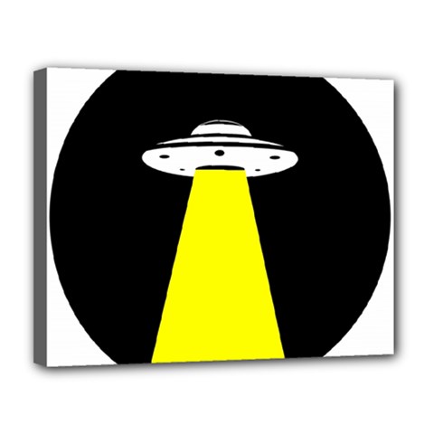 Ufo Flying Saucer Extraterrestrial Canvas 14  X 11  (stretched)