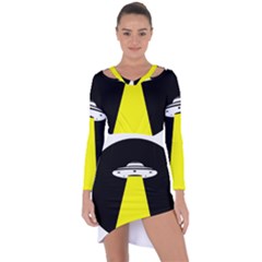 Ufo Flying Saucer Extraterrestrial Asymmetric Cut-out Shift Dress
