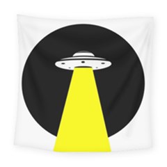 Ufo Flying Saucer Extraterrestrial Square Tapestry (large) by Cendanart