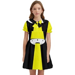 Ufo Flying Saucer Extraterrestrial Kids  Bow Tie Puff Sleeve Dress