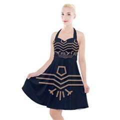 Eagle Bird Halter Party Swing Dress  by Cendanart