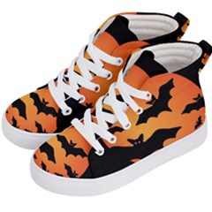 Halloween Bats Moon Full Moon Kids  Hi-top Skate Sneakers by Cendanart