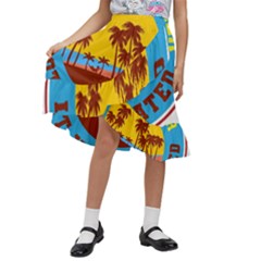 Vaccination Summer Kids  Ruffle Flared Wrap Midi Skirt