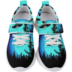 Ufo Alien Night Sky Night Kids  Velcro Strap Shoes by Cendanart