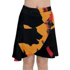 Forest Bear Silhouette Sunset Chiffon Wrap Front Skirt by Cendanart
