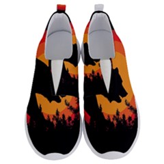 Forest Bear Silhouette Sunset No Lace Lightweight Shoes by Cendanart