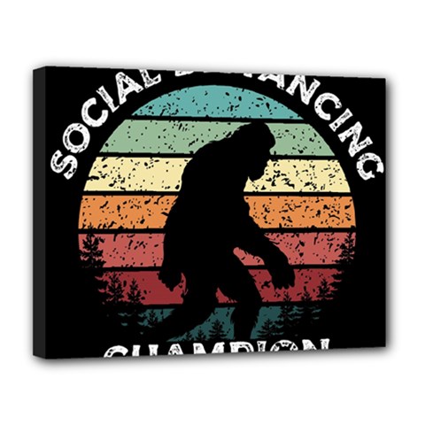 Monster Yeti Social Distance Monkey Canvas 14  X 11  (stretched)