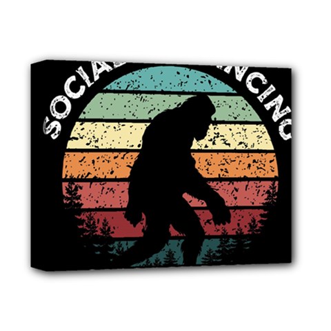 Monster Yeti Social Distance Monkey Deluxe Canvas 14  X 11  (stretched) by Cendanart