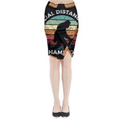 Monster Yeti Social Distance Monkey Midi Wrap Pencil Skirt