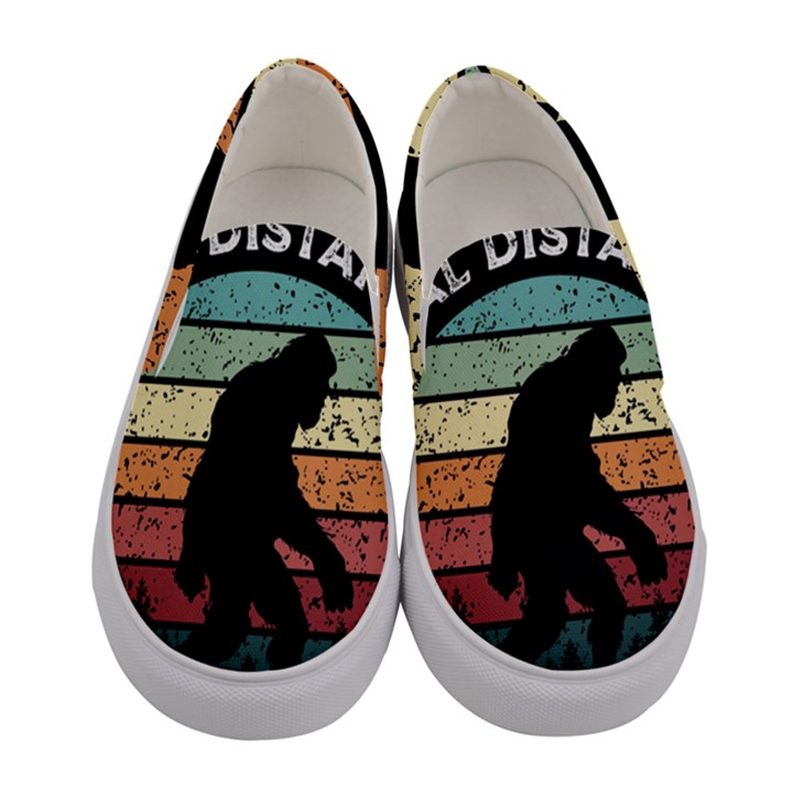 Monster Yeti Social Distance Monkey Women s Canvas Slip Ons