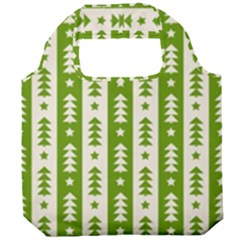 Christmas Green Tree Background Foldable Grocery Recycle Bag by Cendanart