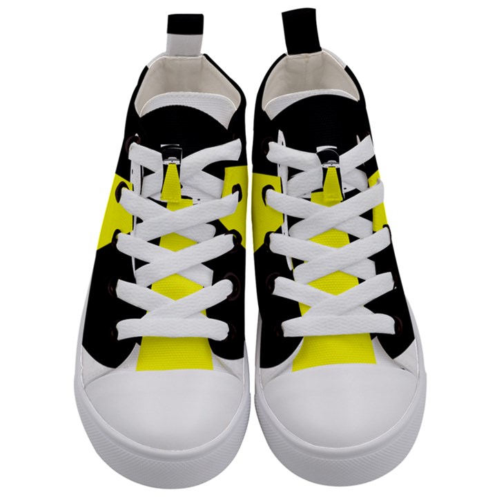 Ufo Flying Saucer Extraterrestrial Kids  Mid-Top Canvas Sneakers