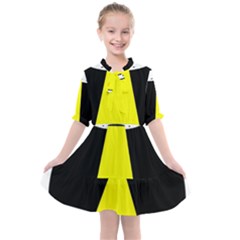 Ufo Flying Saucer Extraterrestrial Kids  All Frills Chiffon Dress by Cendanart